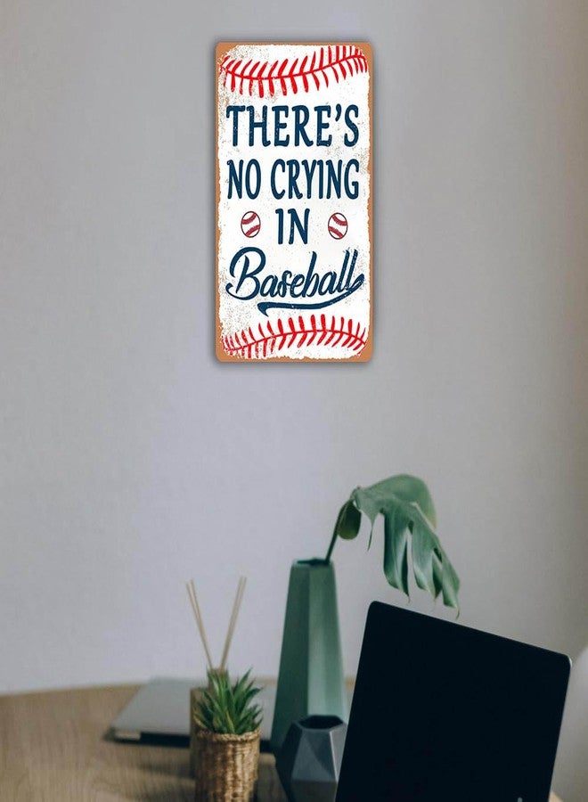 Ykfss Baseball Tin Sign Vintage Baseball Wall Decor Baseball Sports Metal Signs There Is No Crying In Baseball Sign Baseball Encouragement Sign Baseball Poster Gifts For Boys Room Bedroom Decorative Signage - Image 4